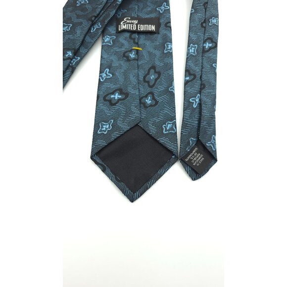 Limited Edition Envoy Blue Floral Pattern Mens Tie - Picture 3 of 7